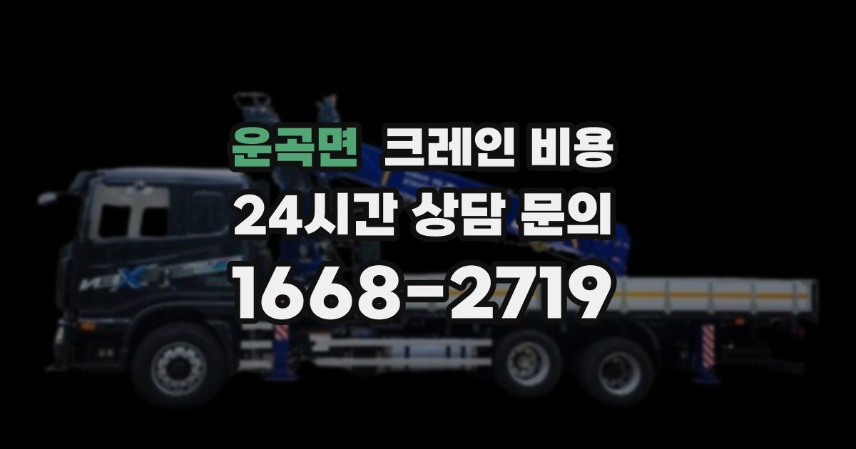 운곡면 크레인 비용