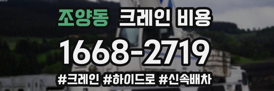 조양동 크레인 비용