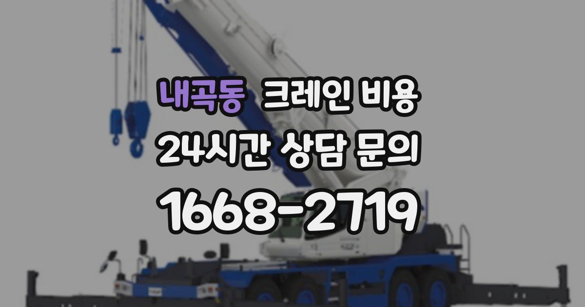 내곡동 크레인 비용