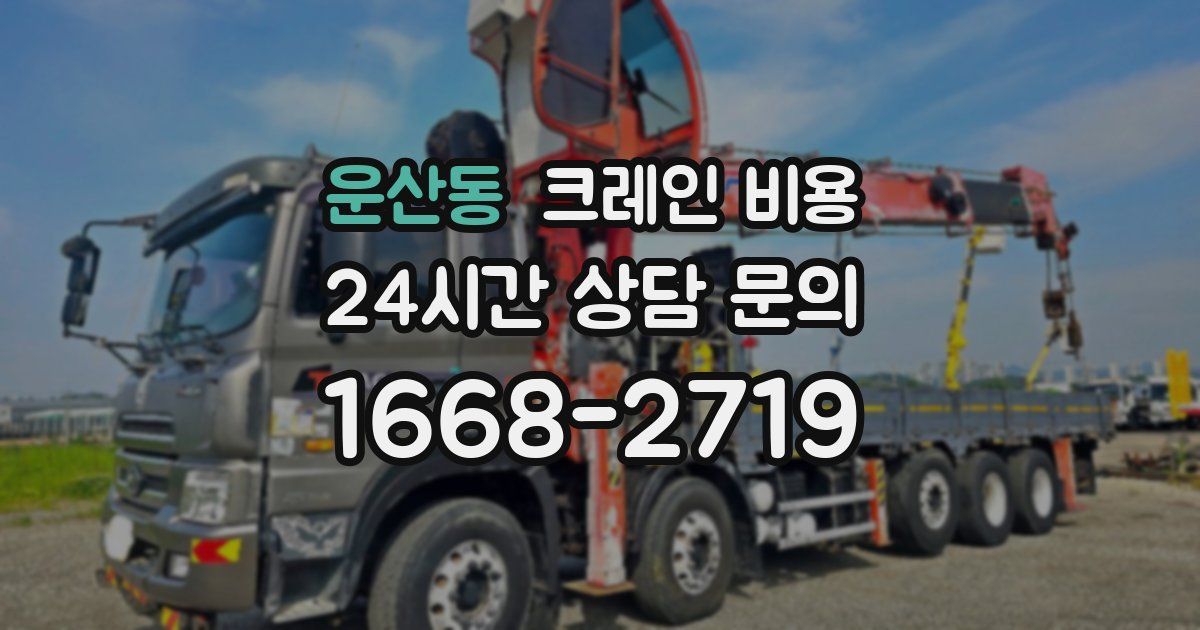 운산동 크레인 비용