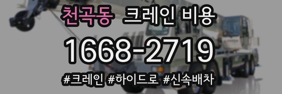 천곡동 크레인 비용