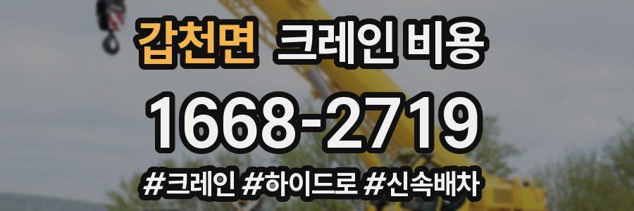 갑천면 크레인 비용