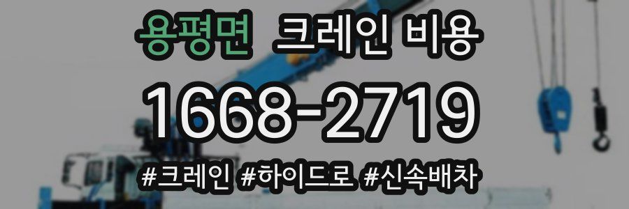 용평면 크레인 비용
