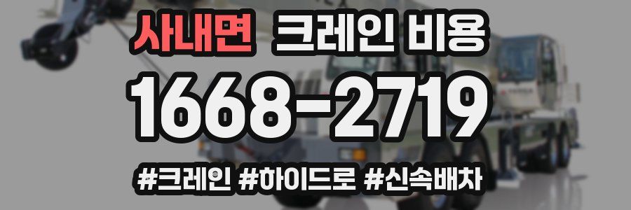 사내면 크레인 비용