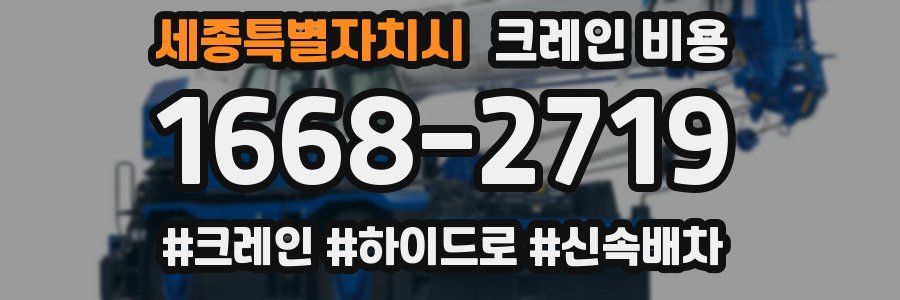 세종특별자치시 크레인 비용