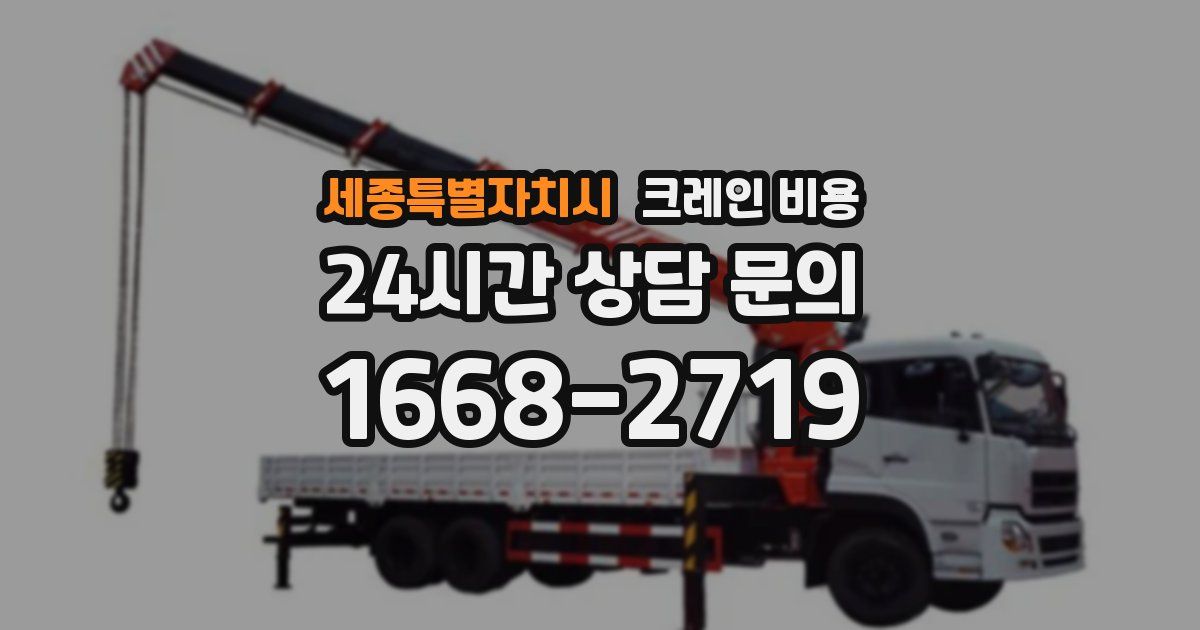 세종특별자치시 크레인 비용