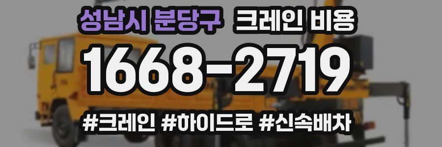 성남시 분당구 크레인 비용