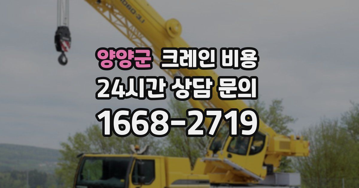 양양군 크레인 비용