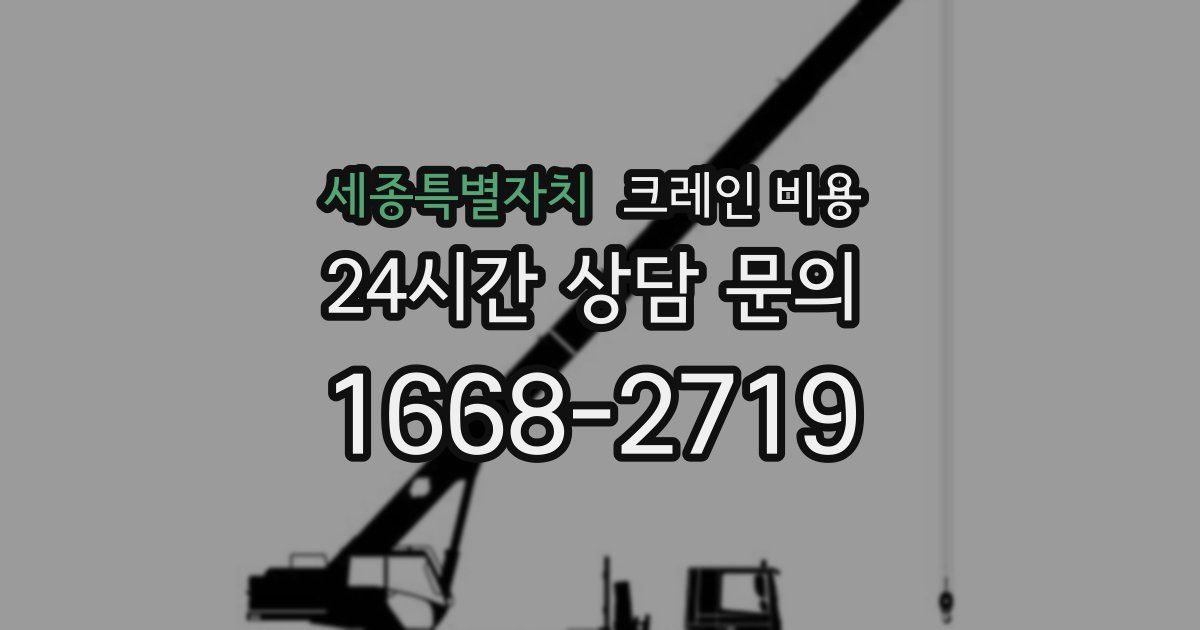 세종특별자치 크레인 비용