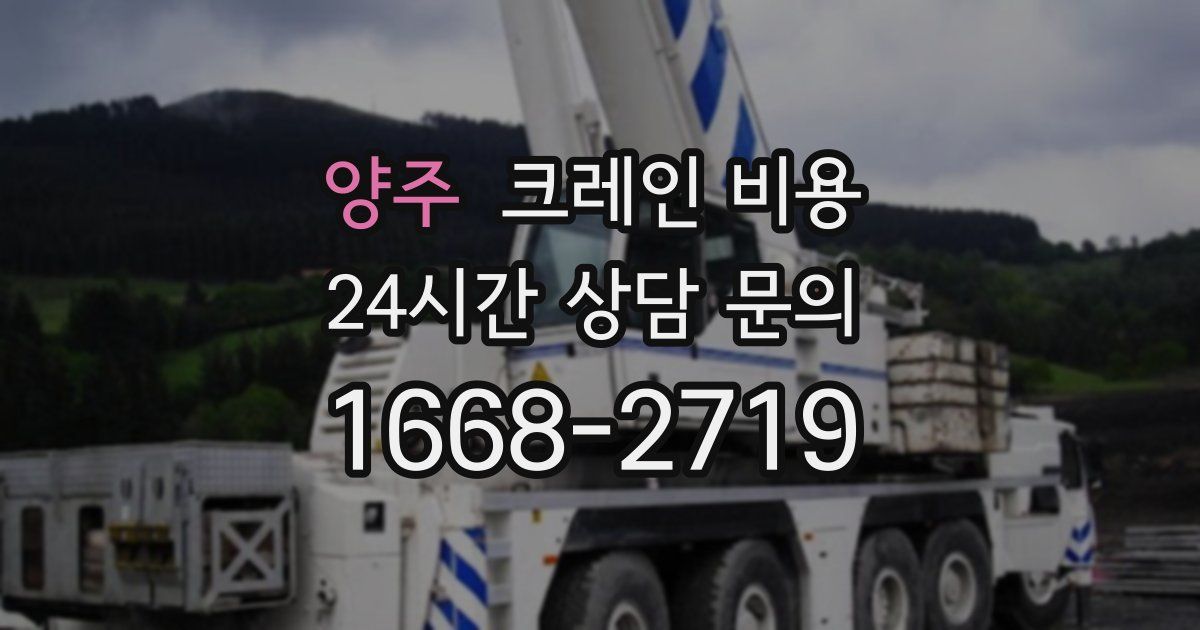 양주 크레인 비용