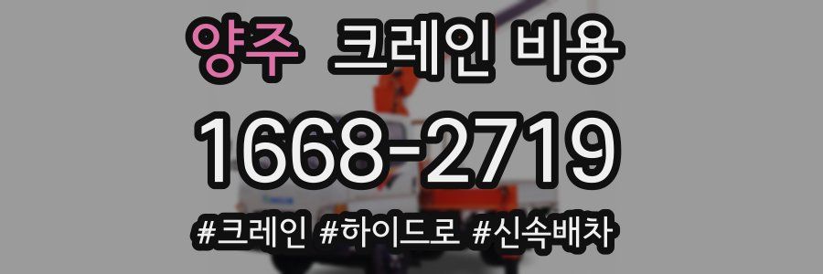 양주 크레인 비용