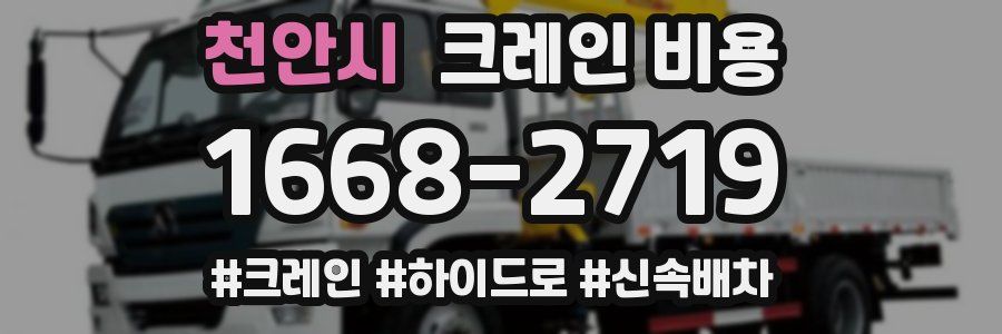 천안시 크레인 비용