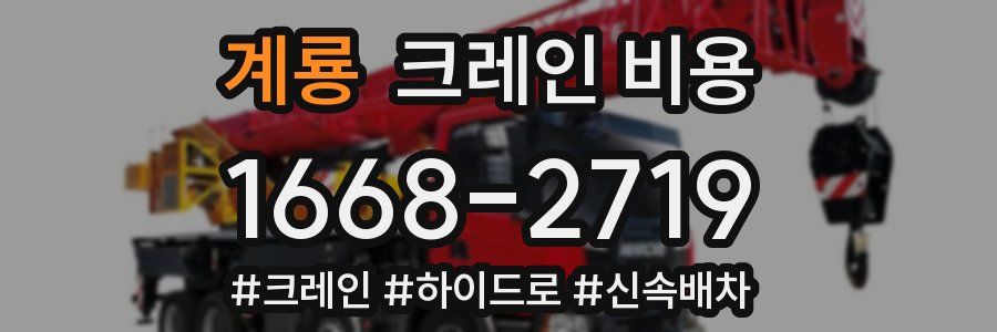 계룡 크레인 비용