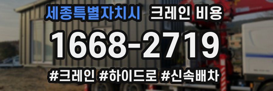 세종특별자치시 크레인 비용