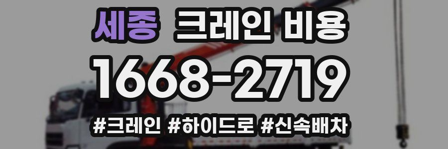 세종 크레인 비용