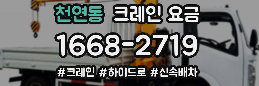 천연동 크레인 요금