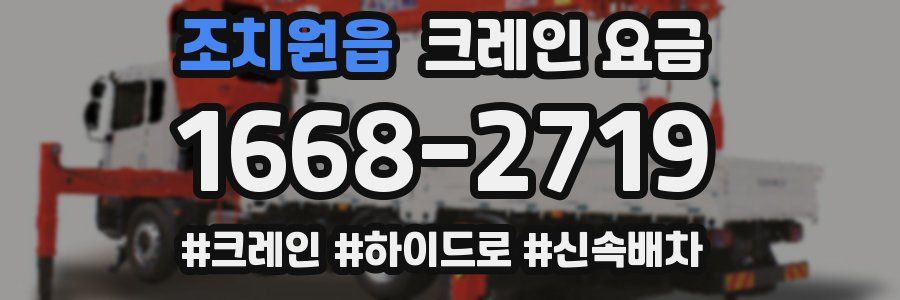 조치원읍 크레인 요금