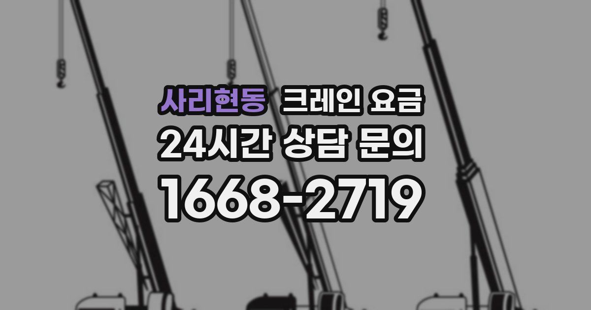 사리현동 크레인 요금
