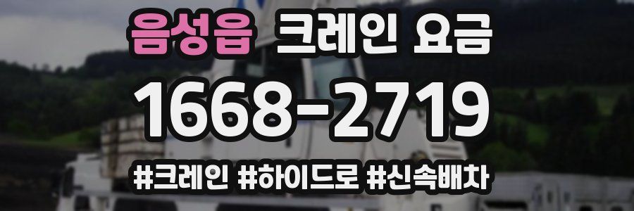 음성읍 크레인 요금