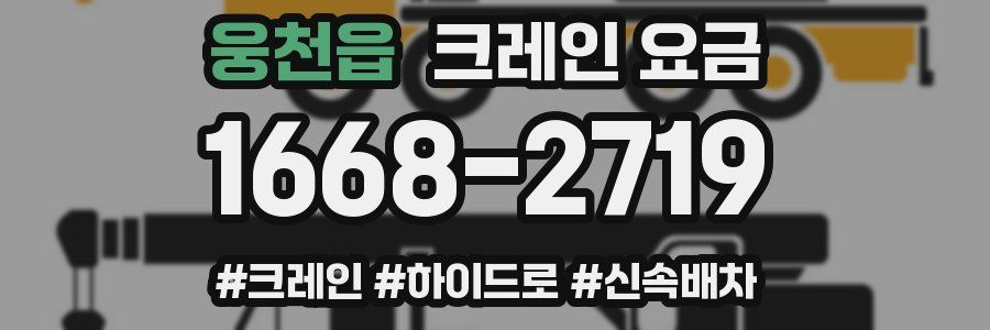 웅천읍 크레인 요금