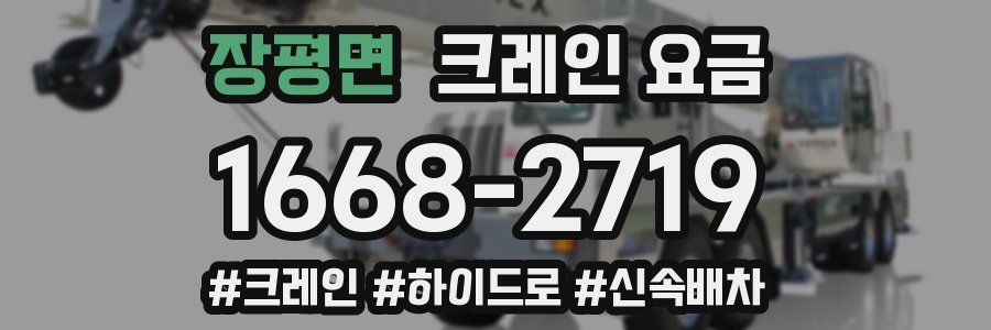 장평면 크레인 요금