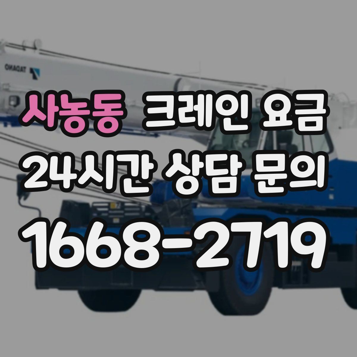 사농동 크레인 요금 판단 시 장비 상태와 연식도 볼까