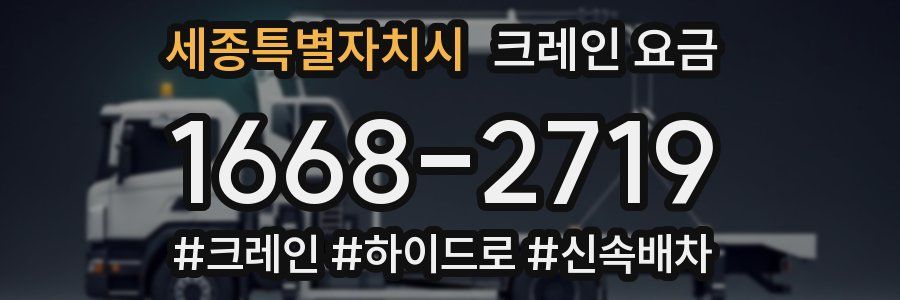 세종특별자치시 크레인 요금