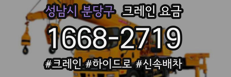 성남시 분당구 크레인 요금