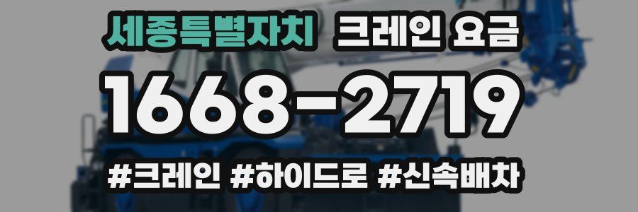 세종특별자치 크레인 요금
