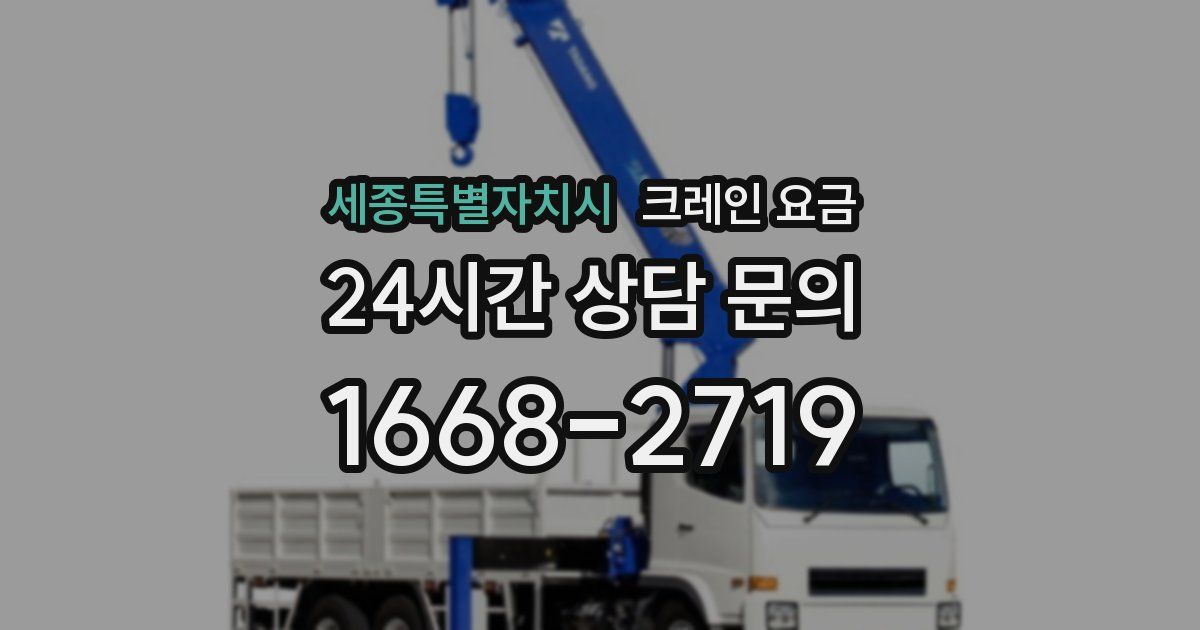 세종특별자치시 크레인 요금