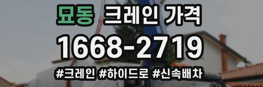 묘동 크레인 가격