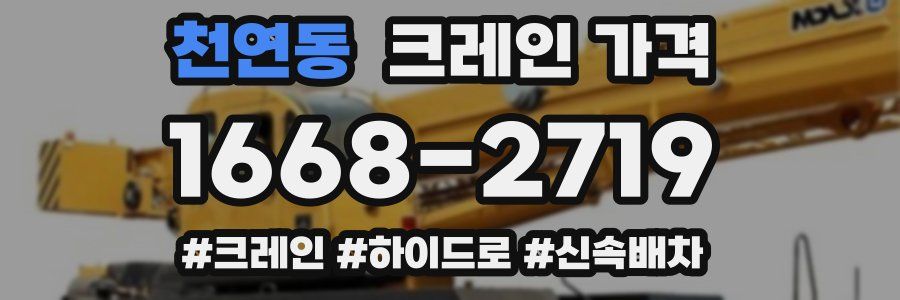 천연동 크레인 가격