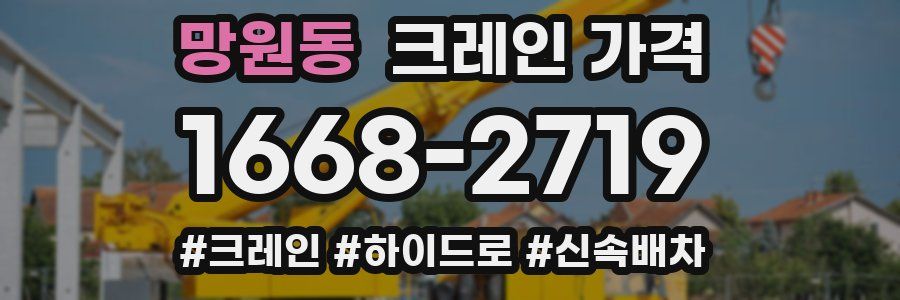 망원동 크레인 가격