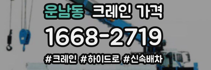 운남동 크레인 가격