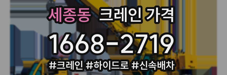 세종동 크레인 가격