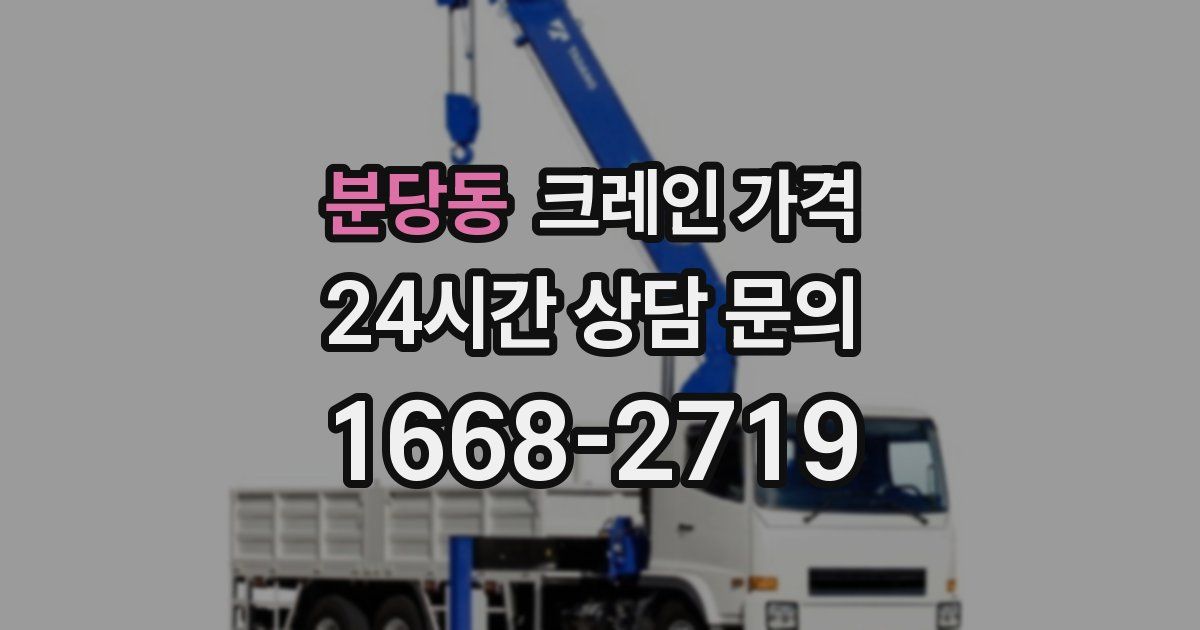 분당동 크레인 가격