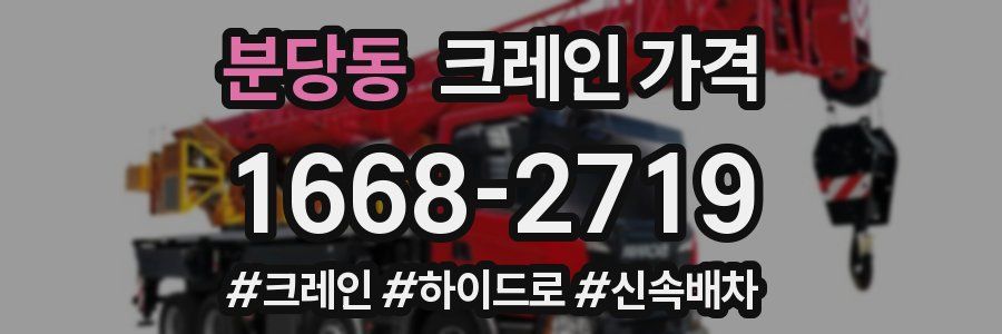 분당동 크레인 가격