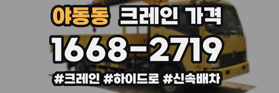 야동동 크레인 가격