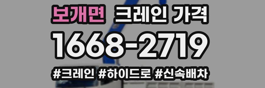 보개면 크레인 가격