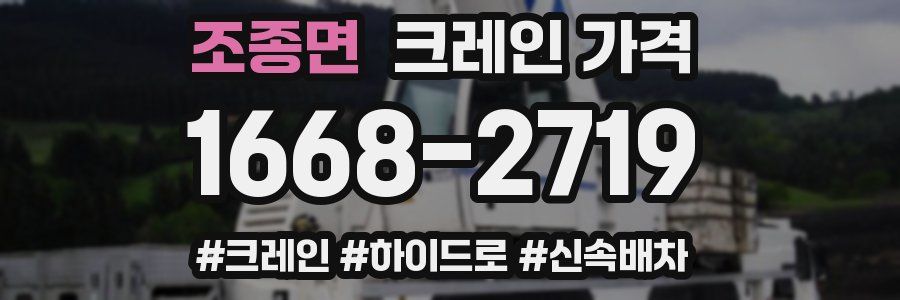 조종면 크레인 가격