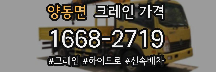 양동면 크레인 가격