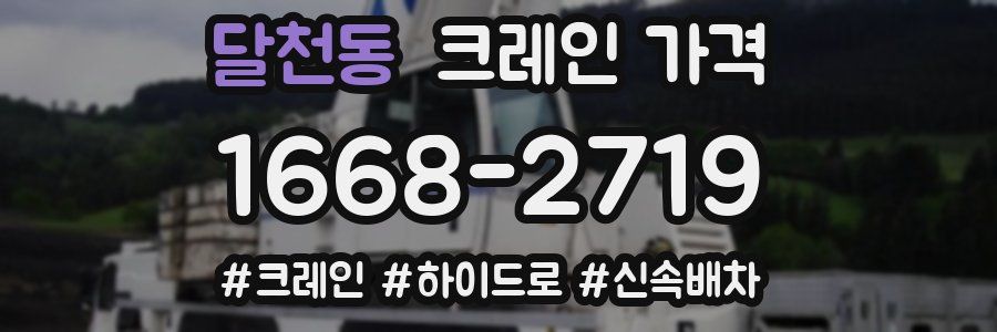 달천동 크레인 가격