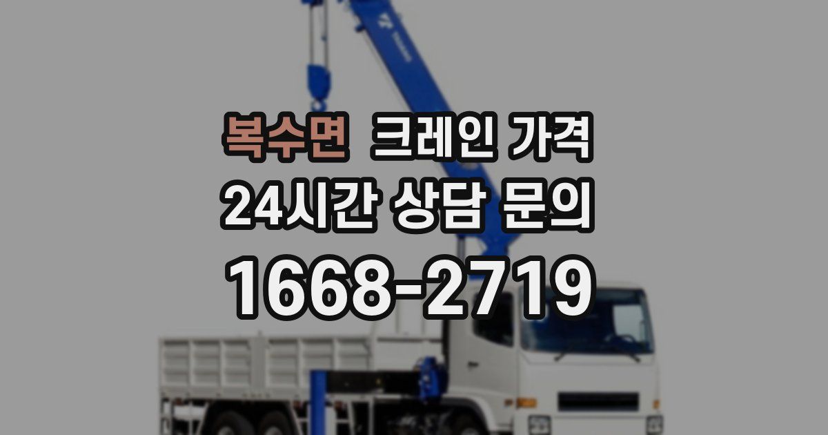 복수면 크레인 가격