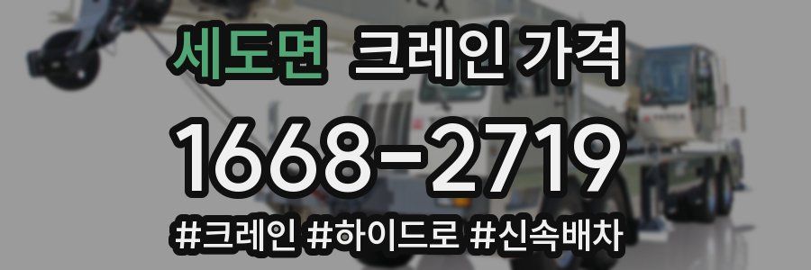 세도면 크레인 가격