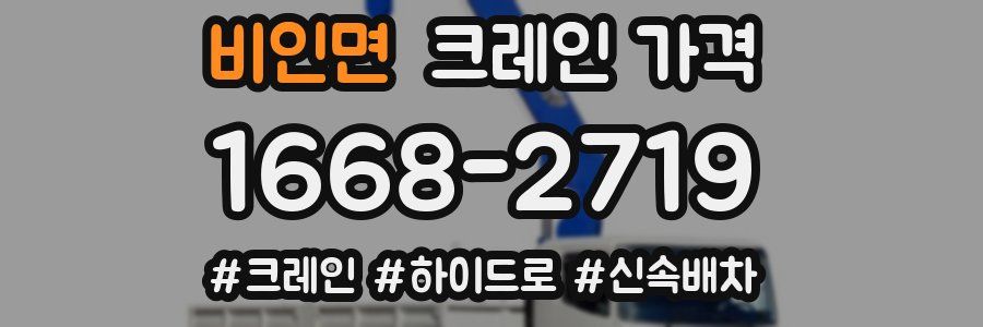 비인면 크레인 가격