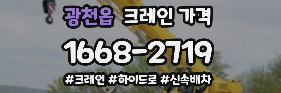 광천읍 크레인 가격