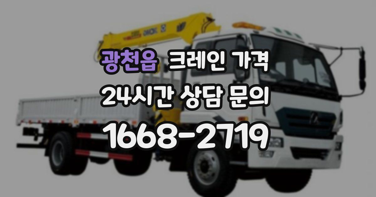 광천읍 크레인 가격