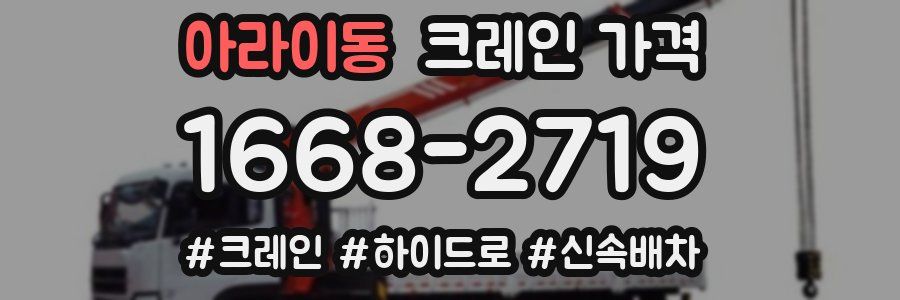 아라이동 크레인 가격