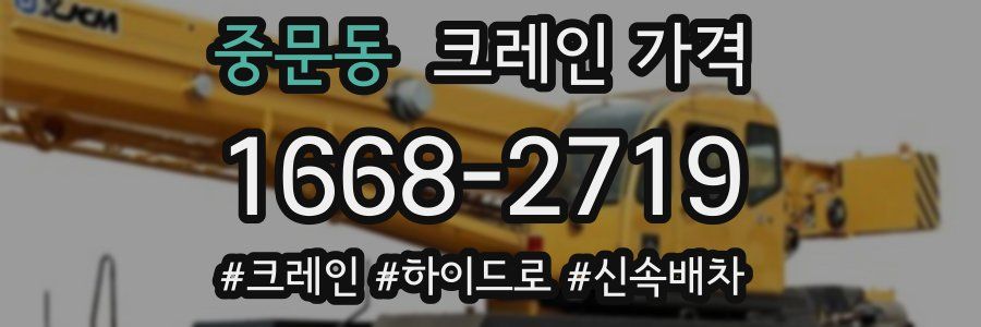 중문동 크레인 가격