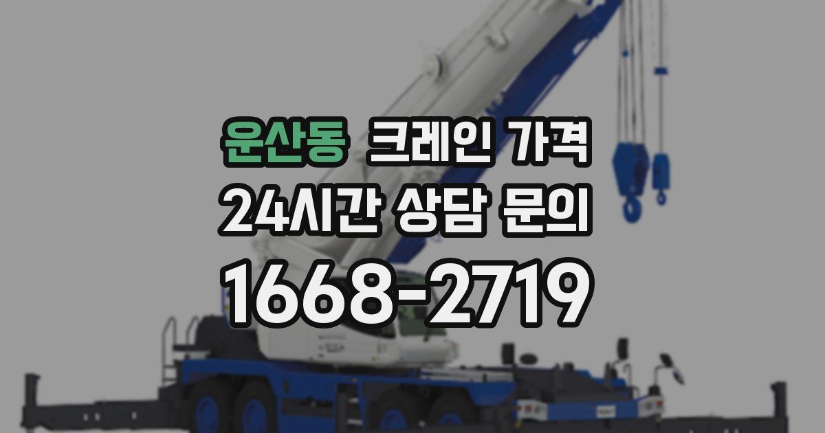 운산동 크레인 가격